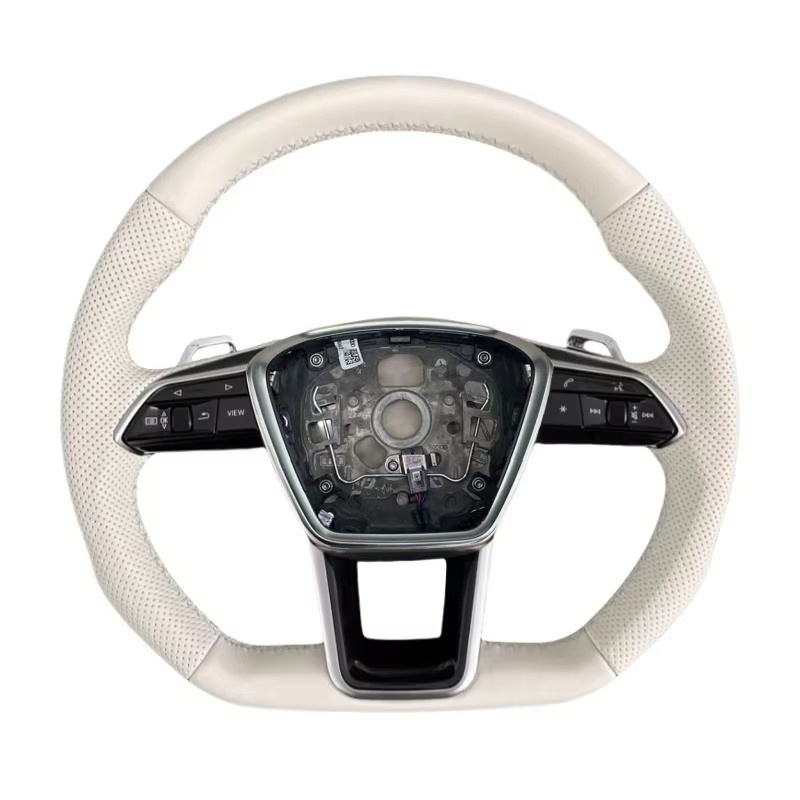 White perforated leather