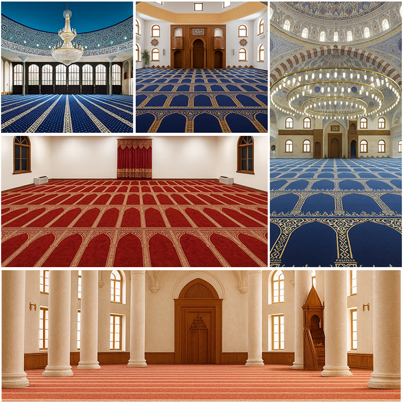 Deep Red Mosque Green Navy Blue Aqua Green