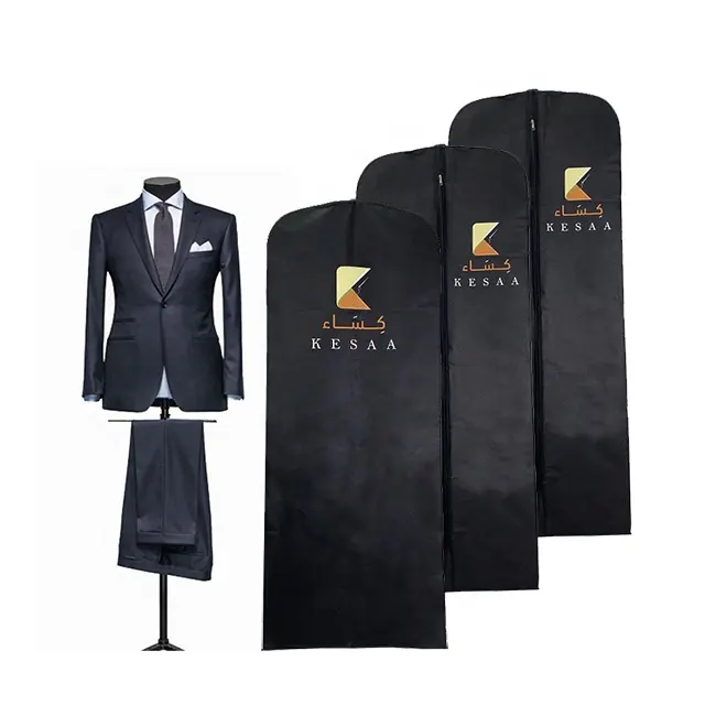 KHW Customized Non Woven Cloth Garment Bags With Custom Logo Wedding Dress Garment Zipper Package Bag Garment Bags