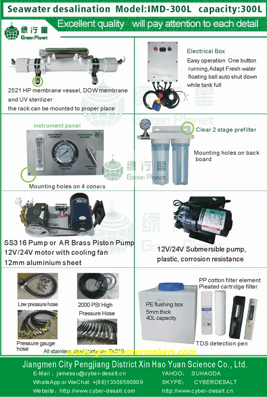 Económico 12V DC eléctrico de latón HP bomba IMD200L SWRO barco watermaker para hacer agua potable