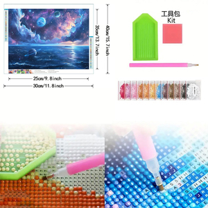 Cooleve 5D sáng tạo tùy chỉnh khảm phong cảnh Châu Âu tự làm Bộ dụng cụ sơn kim cương cho trẻ em người lớn handpainted japandi phòng ngủ trang trí nội thất - Product Image 1