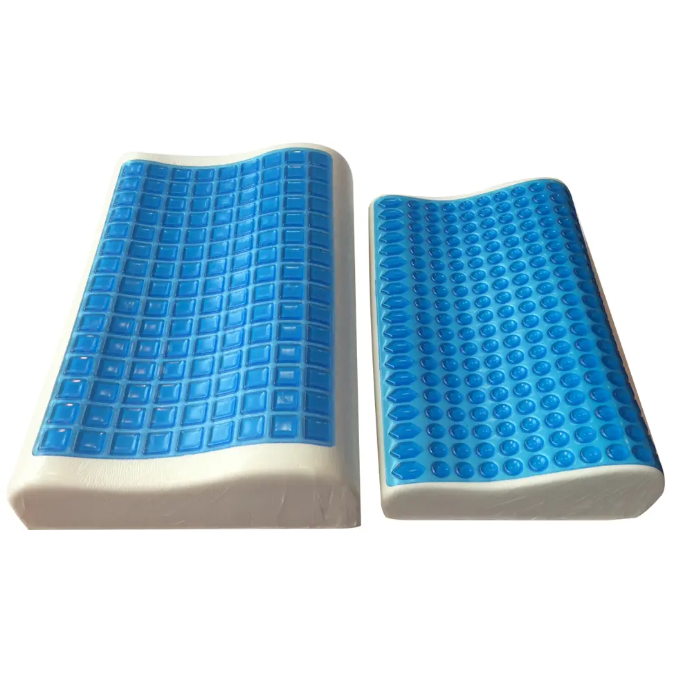 Almohada ortopédica de espuma viscoelástica con gel de refrigeración, almohada de gel fresco con resistencia, cubierta de espuma viscoelástica, almohada de contorno para adultos