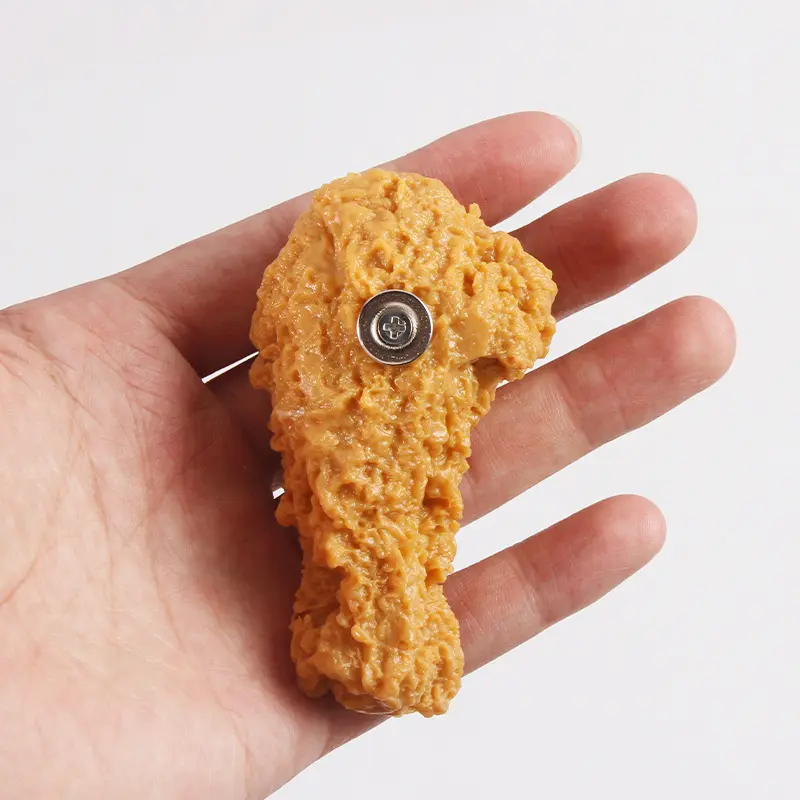 Simulation frites cuisses ailes de poulet magnétique 3D stéréo réfrigérateur autocollant pvc message créatif autocollant magnétique