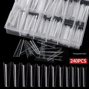 ปลายเล็บตรงทรงสี่เหลี่ยมแบบเรียวเล็ก240ชิ้นพร้อมปลายเล็บแบบกริช240ชิ้นสำหรับช่างทำเล็บร้านเสริมสวย - Product Image 6