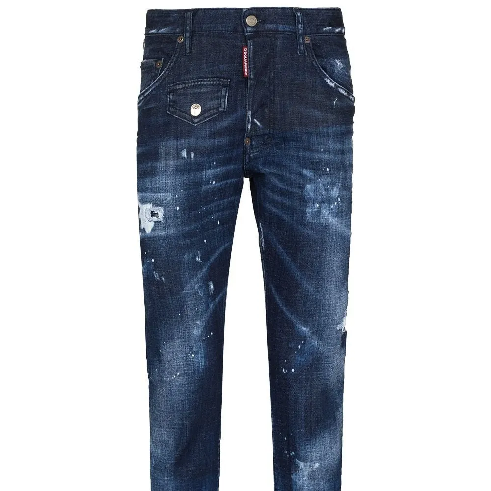 Jeans skinny affusolati da uomo elasticizzati elasticizzati blu cielo moda europa e America