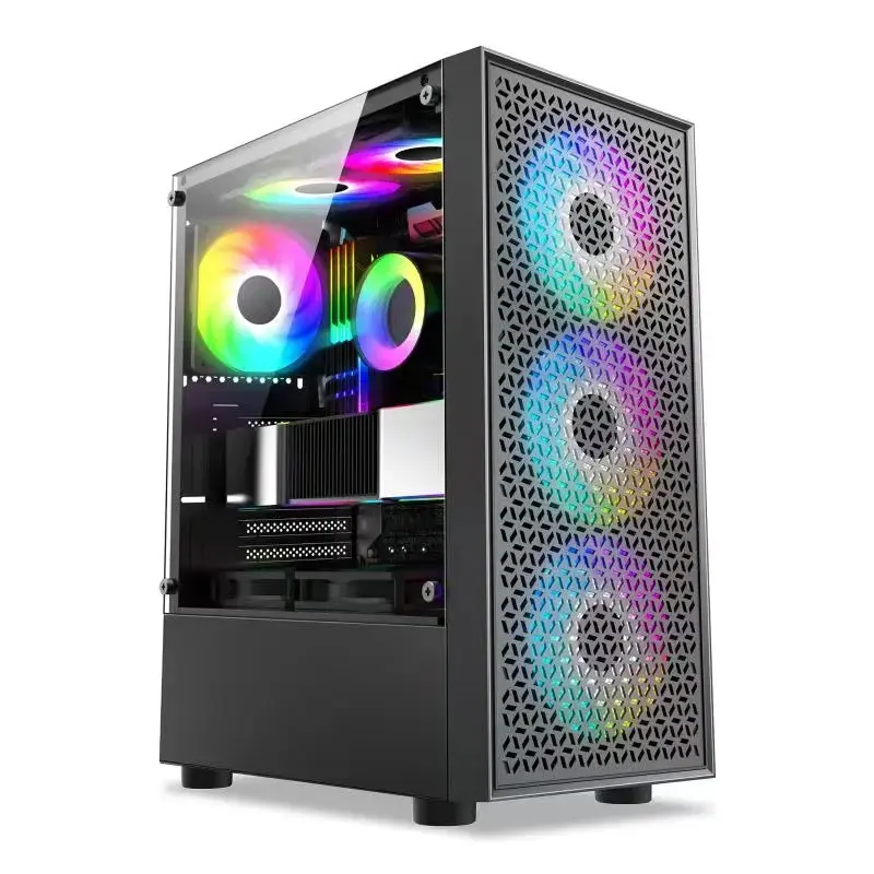 เคส ITX ขนาดเล็กสำหรับเล่นเกม CPU เหล็ก SPCC พร้อมตู้กระจกนิรภัยพีซี