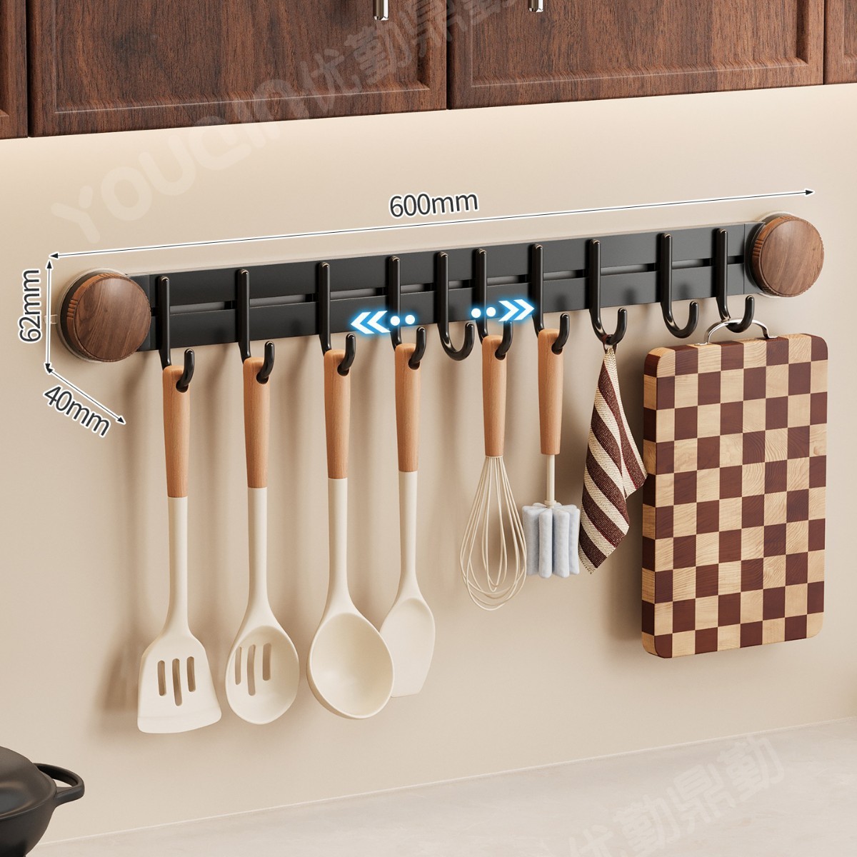Wood grain hook 10 hooks