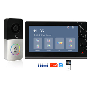 Timbre de cámara WiFi de alta calidad, con adaptador de corriente, RJ45, Cat 5, vídeo inteligente, sistema de intercomunicación para puerta, Tuya - Product Image 1