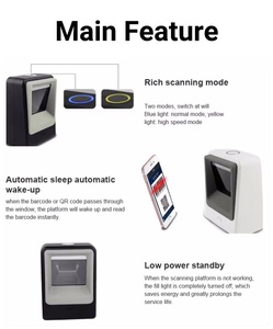 OEM High Speed 1.3Megapixels Supermarket Pos Desktop Handheld Rugged Barcode Reader Library Area <strong>Image</strong> 1D 2D <strong>QR</strong> Bar <strong>Code</strong> Scanner - Product Image 5