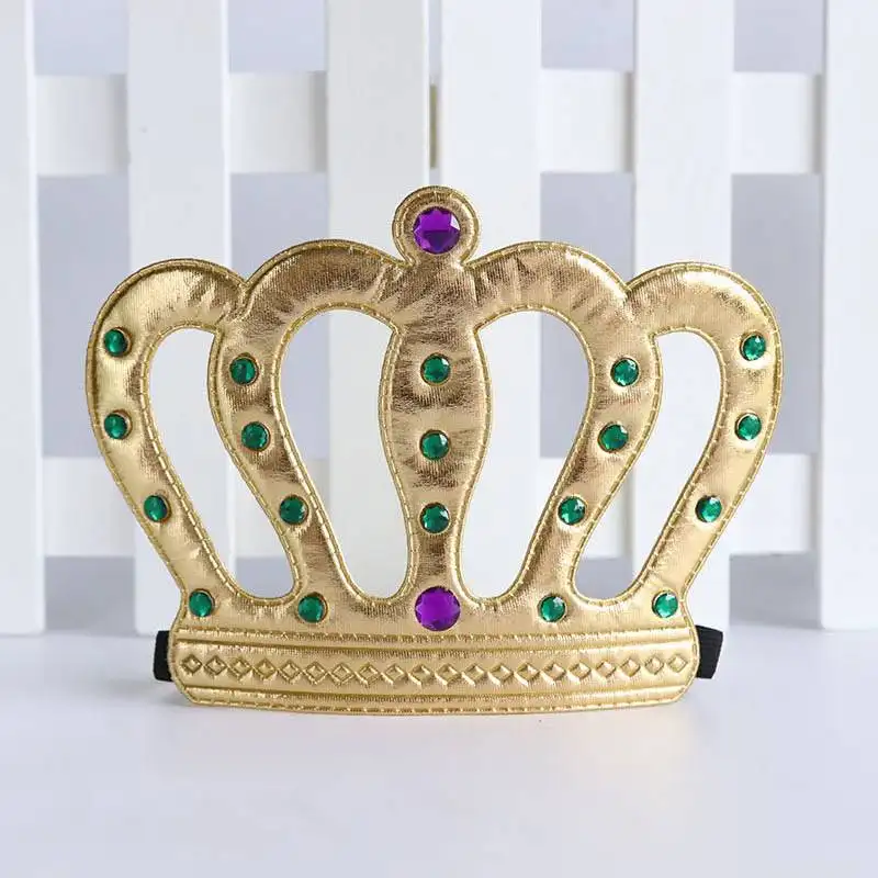 King Crown Halloween Birthday arrangiation puntelli copricapo con corona in tessuto dorato per forniture per feste