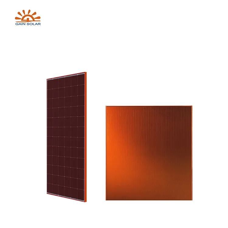 Gain-panel Solar de color rojo para Pv, placa fotovoltaica de 530w, 540w, 550w, precio de fábrica, paneles solares enrollables