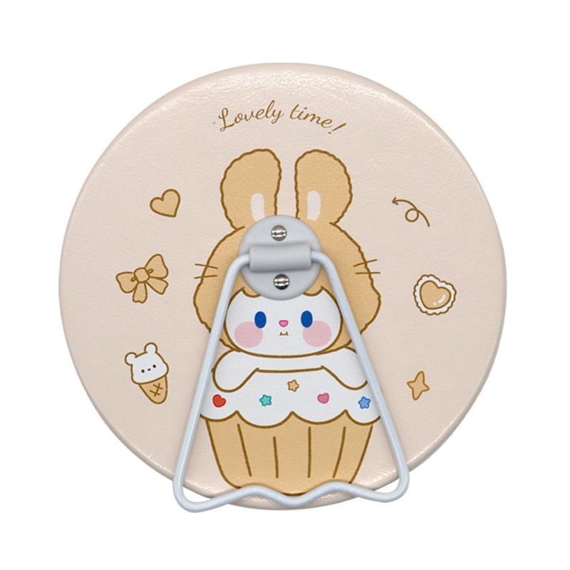Table circulaire miroir-beige dessert lapin