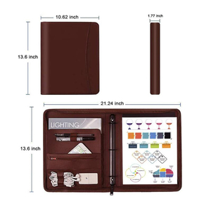 PU Carpeta de A4 ejecutivo cartera archivo carpeta pluma documento PadHolder multi-función Conferencia carpeta con logotipo - Product Image 3