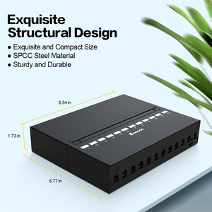 Nuevo panel de conexión directo patentado de fibra Rj45 de 1U y 12 puertos con insertos modulares y gestión de cables - Product Image 2