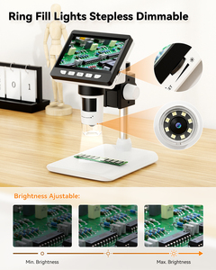 Fábrica al por mayor 4,3 pulgadas LCD 2MP fuente de luz LED 1000X aumento capaz Digital electrónico óptico estéreo Microscopio de bolsillo - Product Image 4