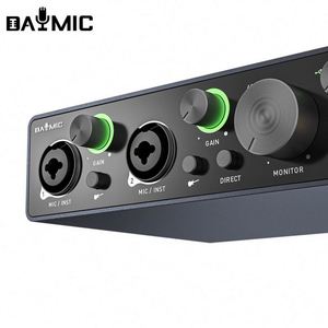 Interfaz de audio Pro X2, micrófono portátil de 48V, tarjeta de sonido USB, instrumento musical, entrada de línea, grabación, sonido claro