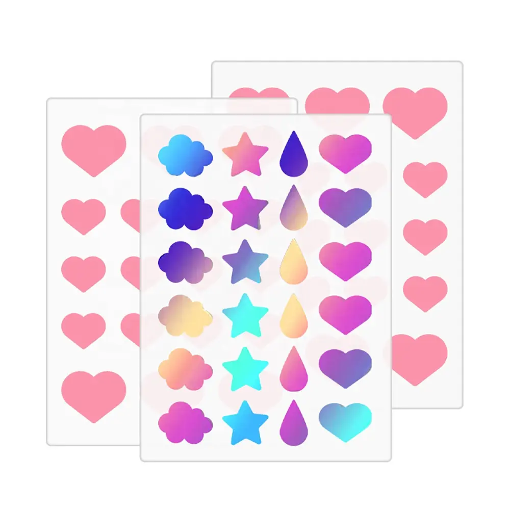 Bulk Hautpflege Bunte Hydro kolloid Heilung Pickel Patch Akne Laser Luminous Cute Akne Patch Private Label Star Pickel Patch