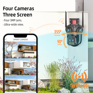 12MP multi lente ip cctv sistema de cámara interior WiFi Cámara versión nocturna luz infrarroja