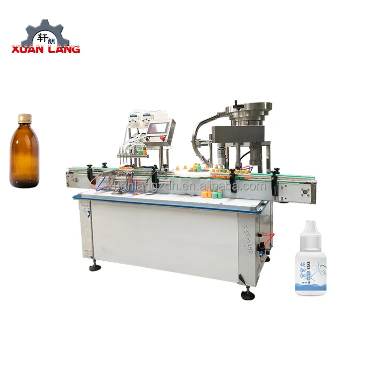 Aceite esencial cosmético automático/Perfume/Viales Botellas cuentagotas/Máquina de llenado y tapado rotatorio líquido