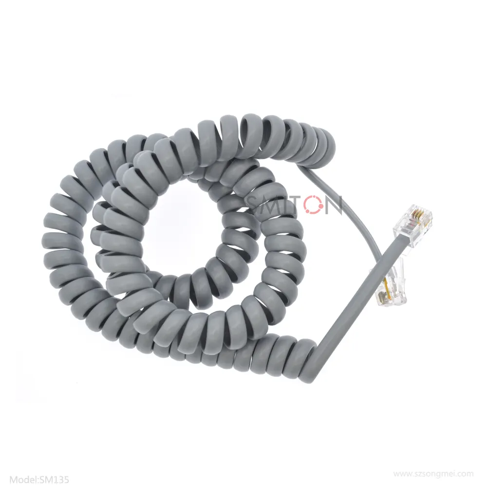RJ9 Telephone spring cable 4 core 4P4C coiled cable
