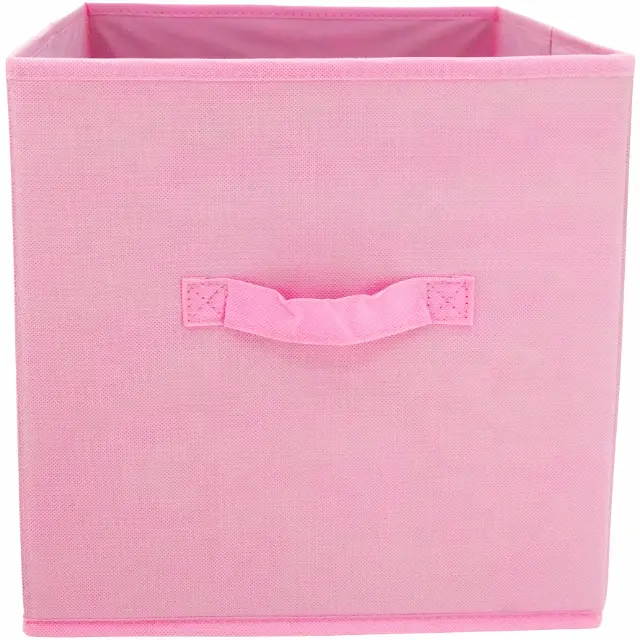 Foldable 12x12 fabric non woven cardboard decorative stackable pretty storage boxes for girls