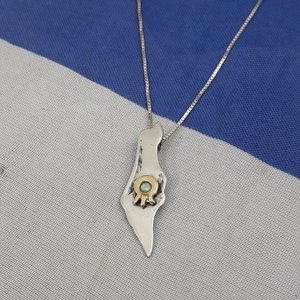 14 K altın nar ile İsrail kolye haritası, ilham verici Judaical takı, şık anlamlı yahudi hediye - Product Image 3