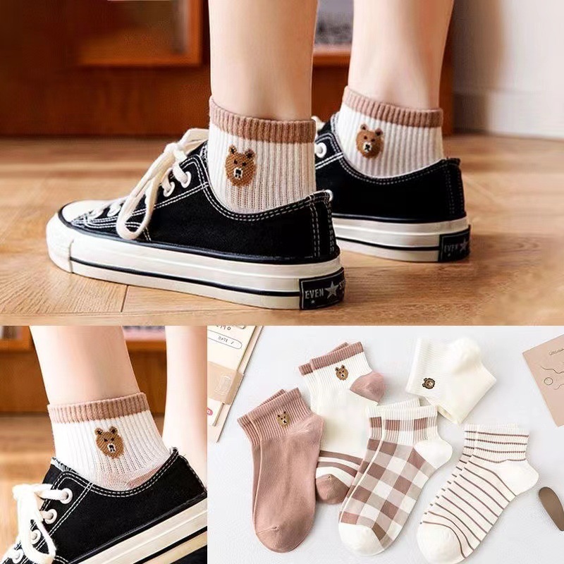 Calcetines de algodón para mujer - Diseño de osito adorable - Súper cómodos
