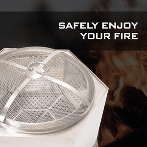 Heavy Metal Firepit Lid Duty <strong>Round</strong> Fire Pit Screen With Mesh Screen and Handle for Outdoor <strong>Patio</strong> Backyard - Product Image 3