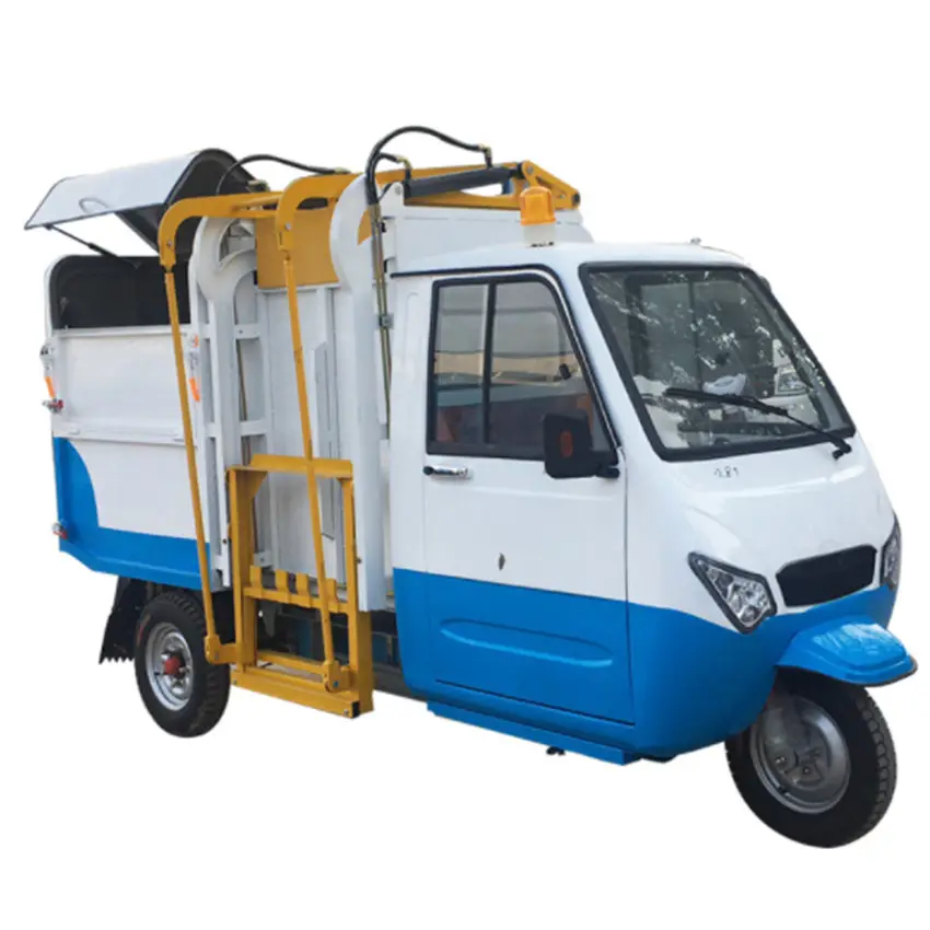 3 wheel electric tricycles self loading garbage truck/garbage electric tricycle truck