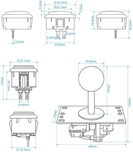 Kit de Arcade de 2 jugadores con cero retardo, codificador USB para PC, Mando de Joystick Arcade de 5 pines y kit de botón pulsador para máquina de Arcade Mame - Product Image 6