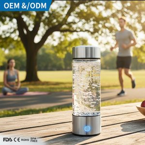 Pureflow SPE PEM 460ml 1500PPB USB ขวดน้ำไฮโดรเจนแบบชาร์จไฟได้3-in-1เครื่องสูดอากาศแบบพกพาสำหรับใช้ในบ้านกลางแจ้ง - Product Image 1