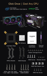 LOVINGCOOL 240/360mm radiador líquido enfriador rápido con función de visualización de temperatura juego computar refrigeración por agua CPU Aio RGB ventilador