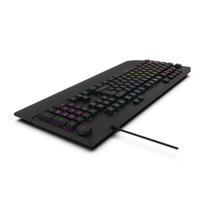 Aikun GX650 Teclado para juegos con interruptor de goma Reposamuñecas Teclas macro Control de volumen multimedia Modos de retroiluminación dinámica