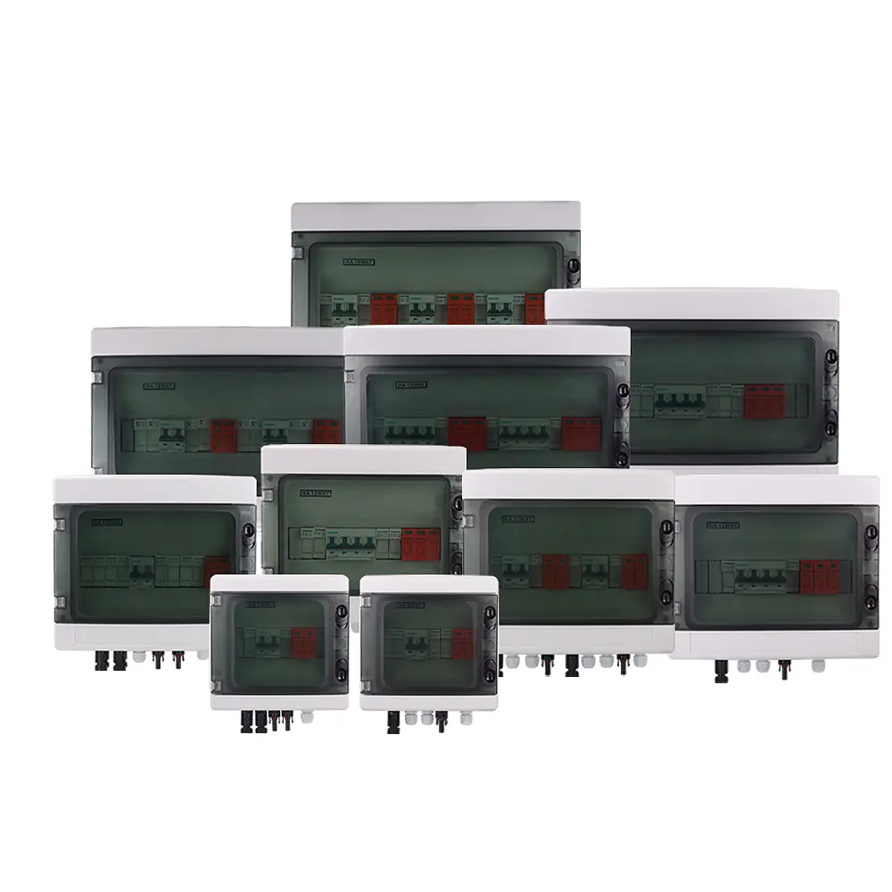 IEC TUV CE IP65 étanche et anti-poussière ABS + PC DC PV Array cordes boîte de combinaison pour système d'alimentation de panneau solaire hors/sur réseau