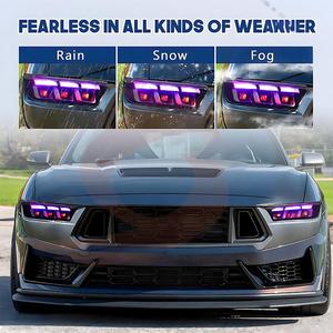 For Ford Mustang S650 GT 2024 <strong>2025</strong> <strong>Red</strong> Demon Eye Style Type 24-25 Headlamp Auto <strong>LED</strong> Headlights Assembly for Car RGB Headlight - Product Image 2
