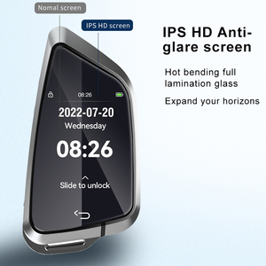 B-MW otomatik kilit GPS akıllı uzaktan anahtarsız giriş Push Start/Stop araba anahtarı ile yeni LCD dokunmatik ekran evrensel araçlar için - Product Image 5