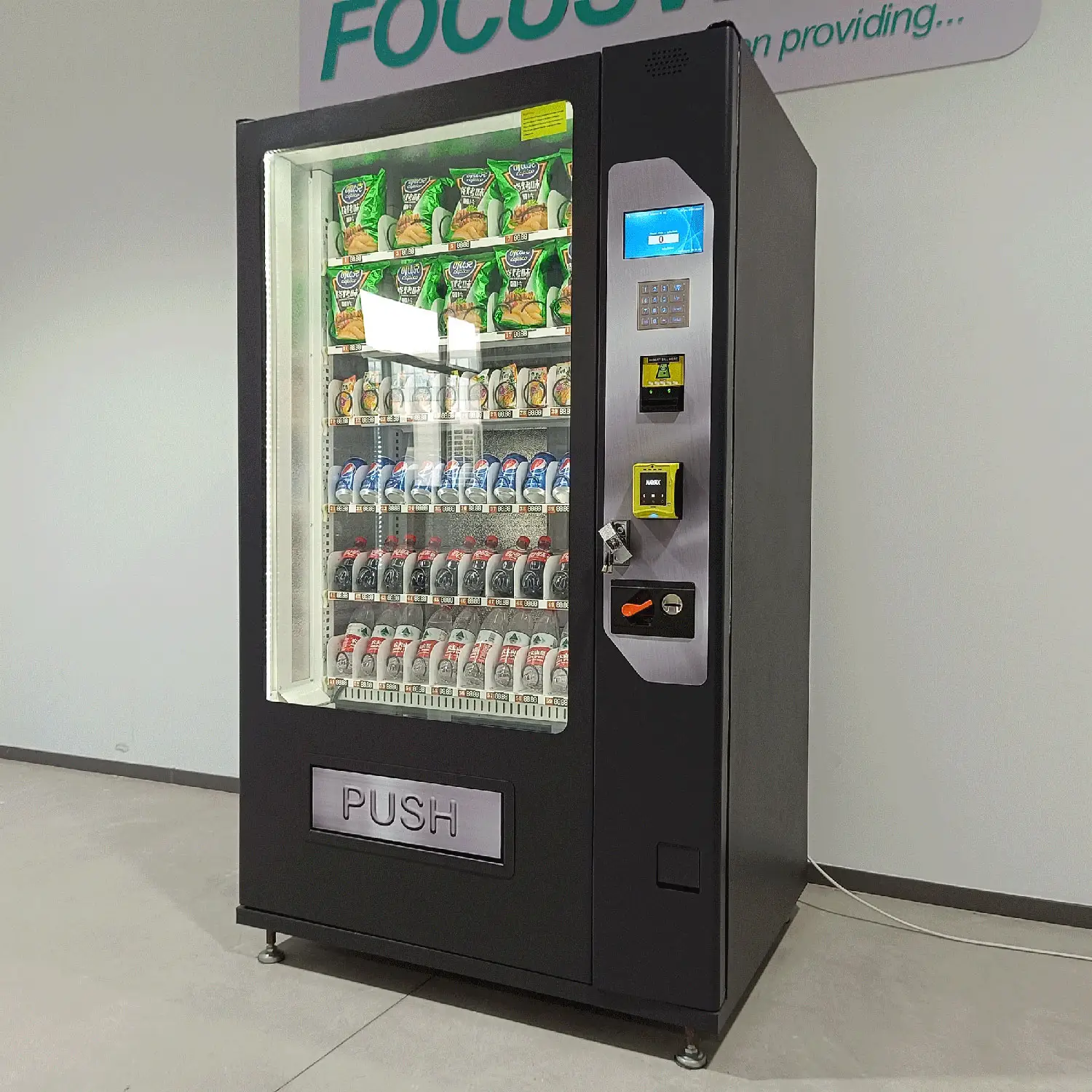 Focus vend 24 Selbstbedienungs-Touchscreen Smart Grave Candle Vending Machine zum Verkauf Europe Accept Card Reader