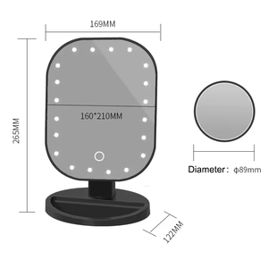 带发光二极管灯的小型化妆镜可充电ABS餐桌站立化妆镜 - Product Image 4