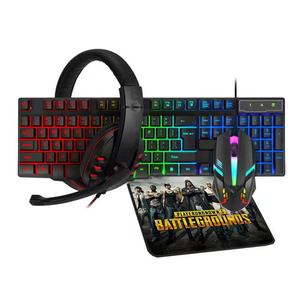 New 4 in 1 Portable Wired Gaming <strong>Keyboard</strong> and <strong>Mouse</strong> Mousepad Headphone 4 in 1 <strong>Combos</strong> LED Light Gaming Set for <strong>Computer</strong> - Product Image 5