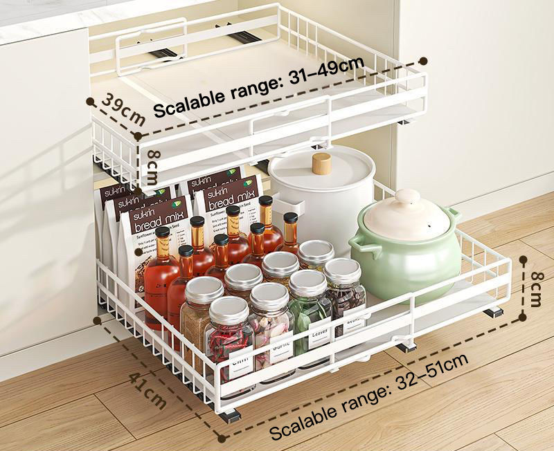 Blanc - Petit + Grand support de rangement de 8 cm de hauteur