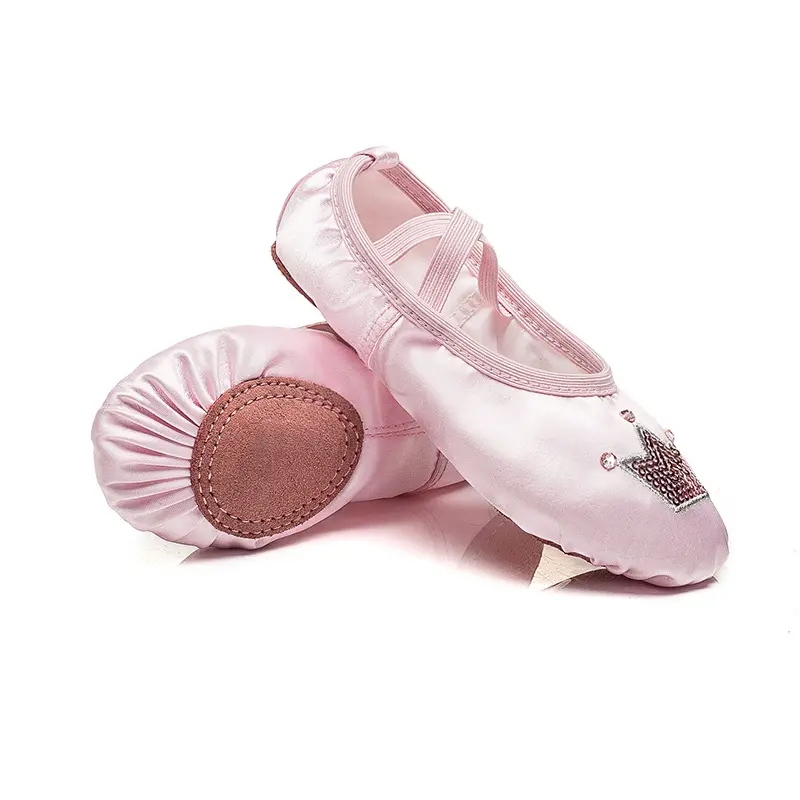 Mulheres Soft-sola sapatos de Salsa Sapato Dança Rosa Da Menina Da Criança Da Princesa Do Bebê Exercício Pólo Bailarina Lona Sapatos de Dança Latina
