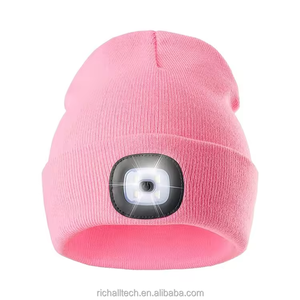 Avcılık kamp balıkçılık LED ışık bere şapka şarj edilebilir 4 LED far şapka Unisex kış örme şapka kap Led kap - Product Image 5