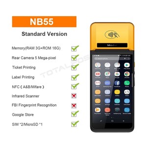 5.5 Inch Offline Mobile <strong>Android</strong> 12 3+16G Nb55 Qr <strong>Code</strong> Nfc Payment Touch Screen Sim Handheld <strong>Android</strong> Pos Terminal with Printer