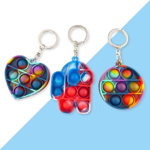 Tùy chỉnh 3D Silicone đẩy Pop bong bóng Silicone Thần Tài Mini Pop nó Keychain cảm giác trò chơi đồ chơi Keychain - Product Image 4