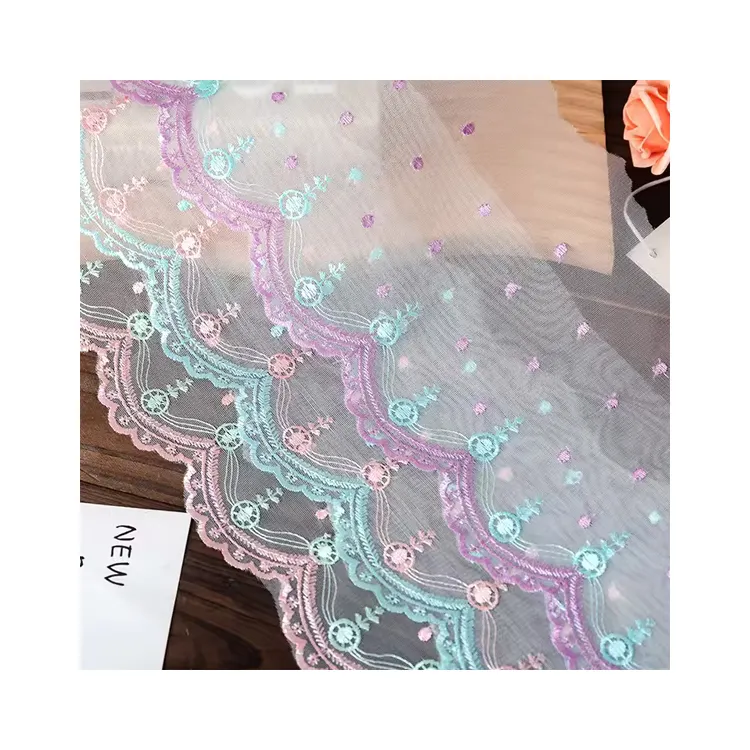 Ширина 19 см красочные аксессуары для одежды украшение сетка с вышивкой кружева для дивана подушки занавески края