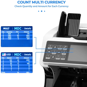 Máquina de comprobación de dinero de denominaciones mixtas, máquina de conteo de dinero, identificación automática, validador de moneda, 2, 2 - Product Image 3