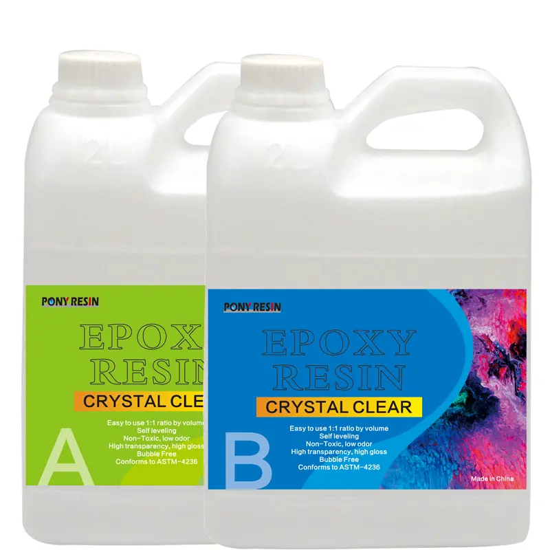 4L Crystal Clear UV Resisting Non Toxic VOC Free 2 Part Epoxy Resin Kit