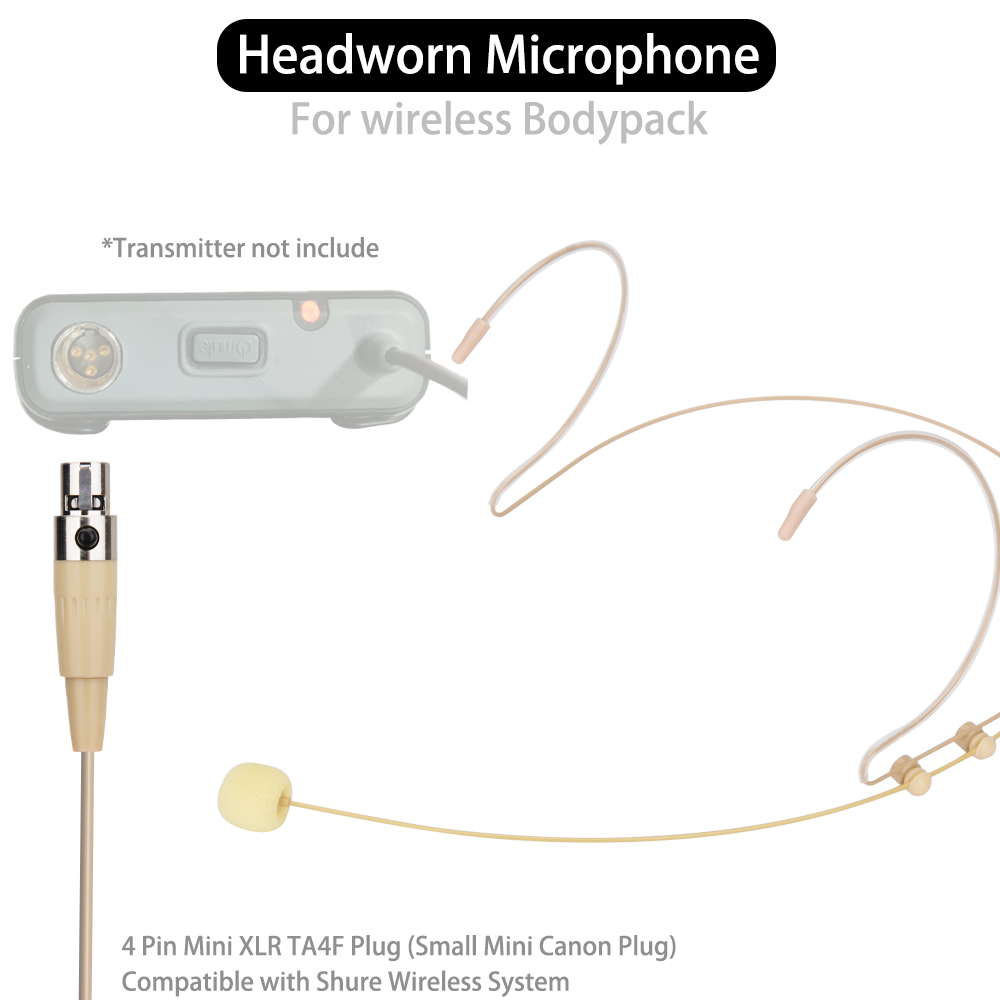 Beige (Mini XLR 4 broches TA4F pour Shure)