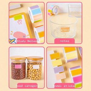 Bview Art 500pcs Assorted Color Rectangular <strong>Coding</strong> Labels Rolls Adhesive Solid Colors Tags Stickers for Inventory Organize - Product Image 3