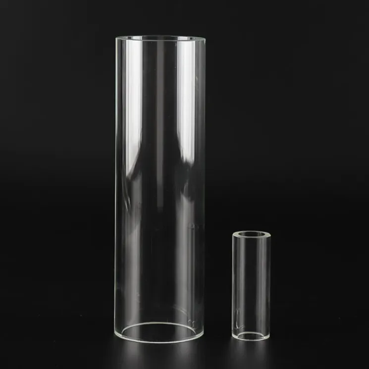 Open Ended Glass Hurricane Candleholder Tube Shade Multiple Size Open Flame Candle Chimney Tube Cover Bottomless Cylinder